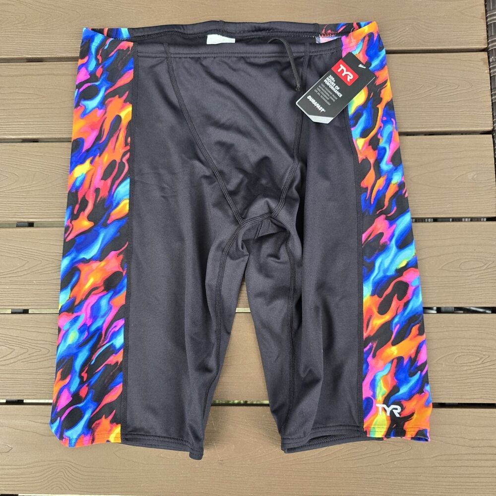TYR Durafast Elite Draco Hero Mens Jammer Multi/black Swimwear SZ 36 New